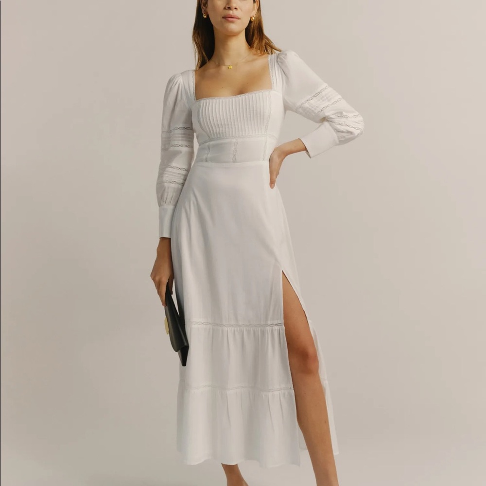 Reformation Dolan Dress in white. New with tags